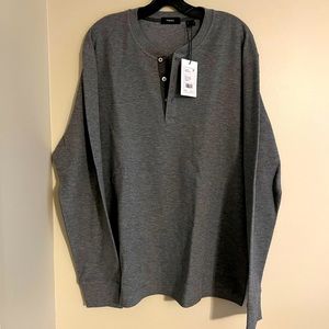 Theory Men's Heather Grey Classic Henley Size: XL  MSRP: $135
